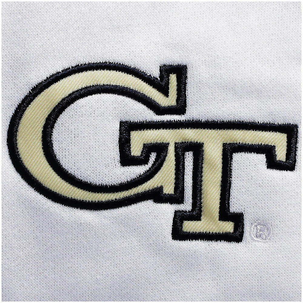 Colosseum White Georgia Tech Yellow Vestes Homme Tortugas Logo Quarter-Zip Jacket