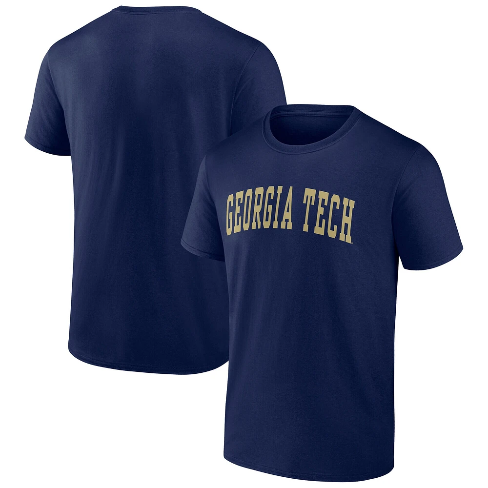 T-shirt bleu marine Georgia Tech Yellow Jackets pour homme avec logo arqué
