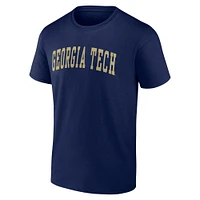 T-shirt bleu marine Georgia Tech Yellow Jackets pour homme avec logo arqué