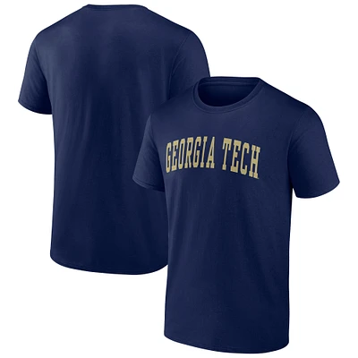 T-shirt bleu marine Georgia Tech Yellow Jackets pour homme avec logo arqué