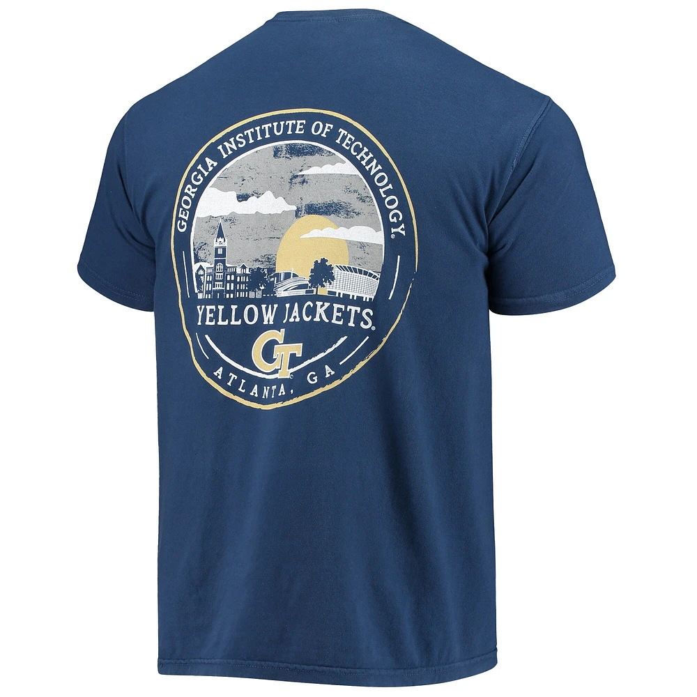 T-shirt homme bleu marine Georgia Tech Yellow Jackets Circle Campus Scene