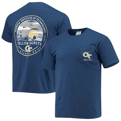 T-shirt homme bleu marine Georgia Tech Yellow Jackets Circle Campus Scene