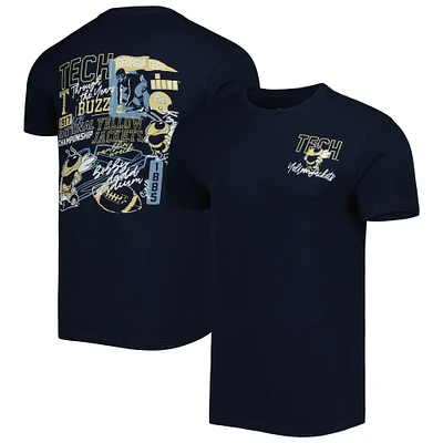 T-shirt pour homme bleu marine Georgia Tech Yellow Jackets Vintage Through the Years Two-Hit