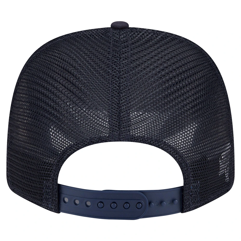 Casquette camionneur extensible à boutons-pression New Era bleu marine Georgia Tech Yellow Jackets Primary 9SEVENTY pour homme