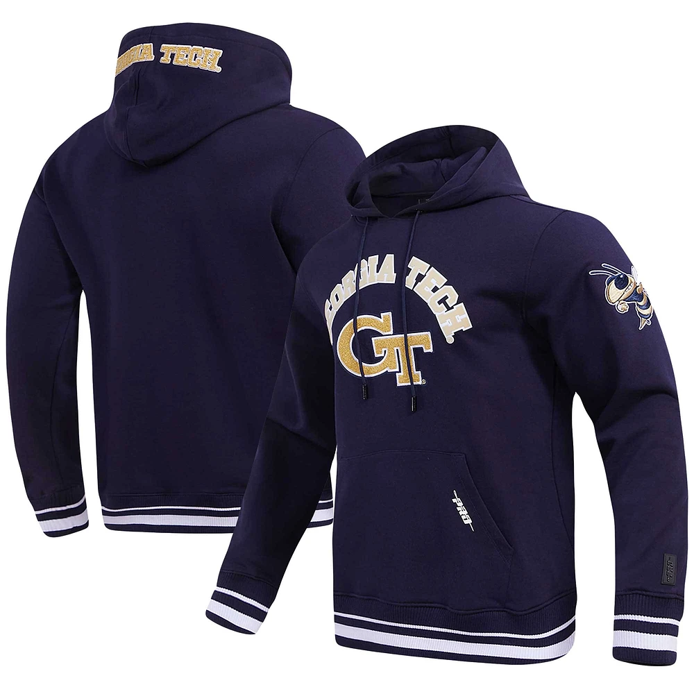 Sweat à capuche avec logo empilé classique pour homme, bleu marine Georgia Tech Yellow Jackets Pro Standard, homme