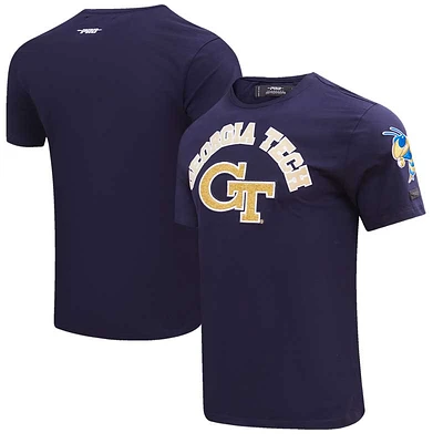 T-shirt à logo empilé classique pour homme Georgia Tech Yellow Jackets Pro Standard bleu marine