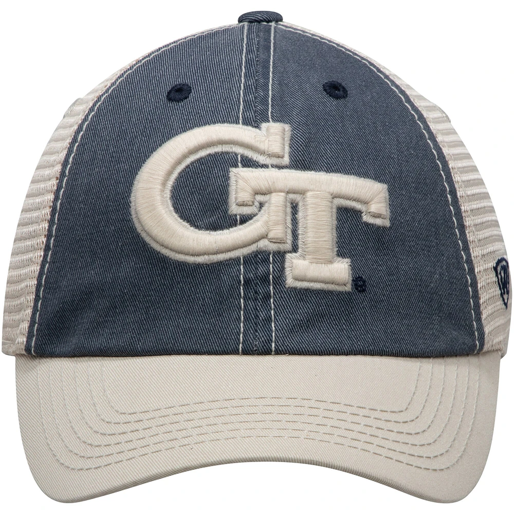 Casquette réglable pour homme Top of the World gris/or Georgia Tech Yellow Jackets Offroad Trucker