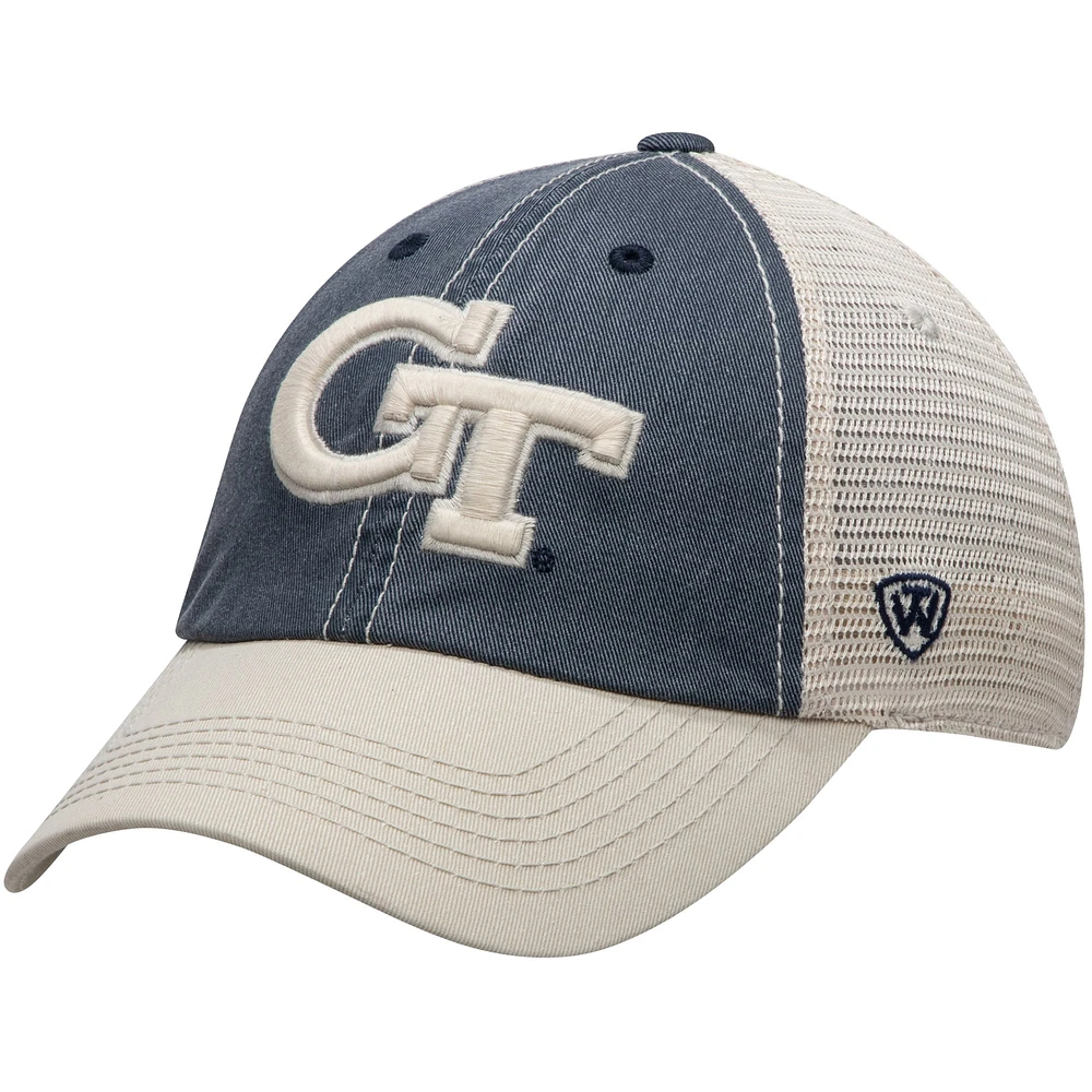 Casquette réglable pour homme Top of the World gris/or Georgia Tech Yellow Jackets Offroad Trucker