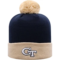 Men's Top of the World Navy/Gold Georgia Tech Yellow Jackets Core 2-Tone Cuffed Knit Hat with Pom