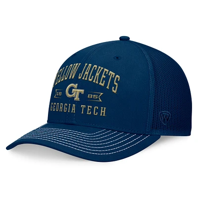 Casquette réglable Top of the World Navy Georgia Tech Yellow Jackets Carson Trucker pour hommes