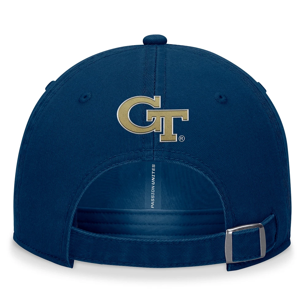 Men's Top of the World Navy Georgia Tech Yellow Jackets Heritage CeeCee Adjustable Hat