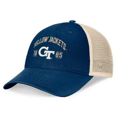 Top of the World Navy Georgia Tech Yellow Jackets Heritage Waylon Trucker Casquette réglable pour hommes