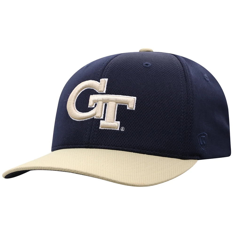 Men's Top of the World True Navy Georgia Tech Yellow Jackets Reflex Two-Tone Flex Hat