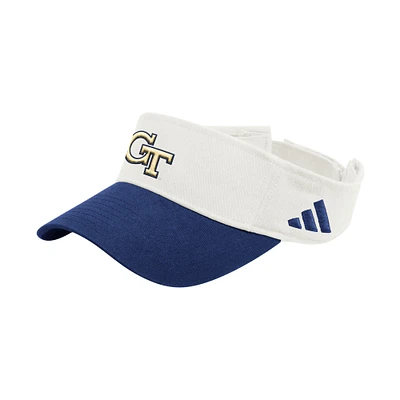Unisex adidas  White Georgia Tech Yellow Jackets Dugout Adjustable Visor