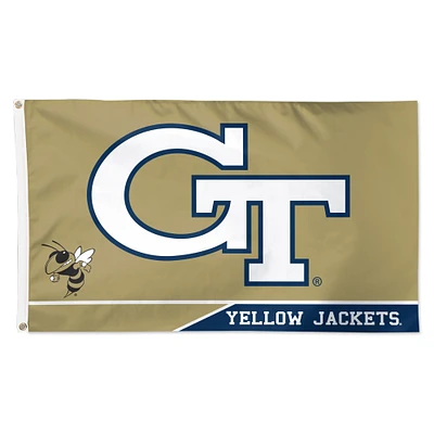 WinCraft GA Tech Yellow Jackets Drapeau de luxe à face unique 3 pi x 5 pi