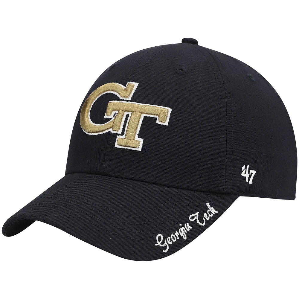 Casquette réglable pour femme '47 Navy Georgia Tech Yellow Jackets Miata Clean Up Logo