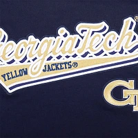 Women's Pro Standard Navy Georgia Tech Yellow Jackets Script Tail Oversized Boyfriend T-Shirt