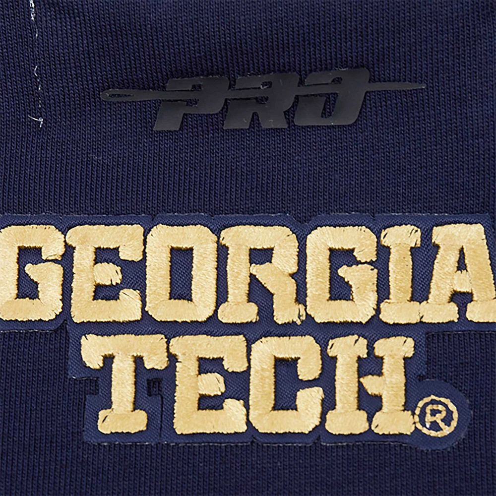 Women's Pro Standard Navy Georgia Tech Yellow Jackets Script Tail Oversized Boyfriend T-Shirt