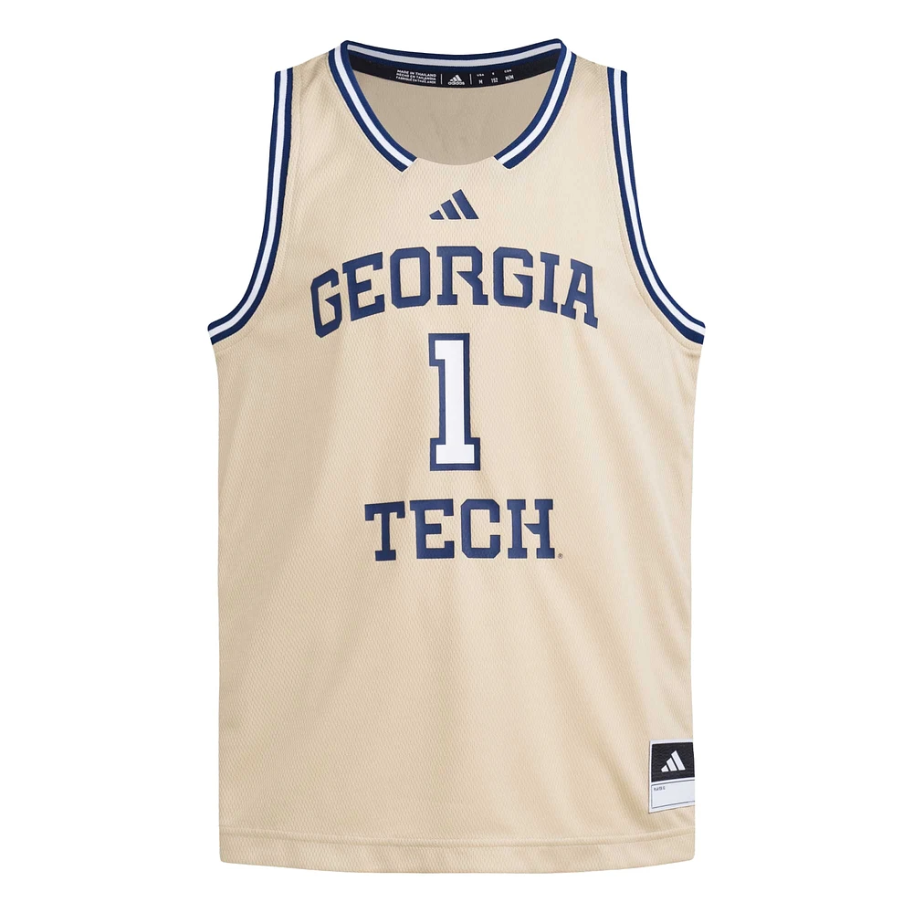 Youth adidas #1 Gold Georgia Tech Yellow Jackets Swingman Jersey