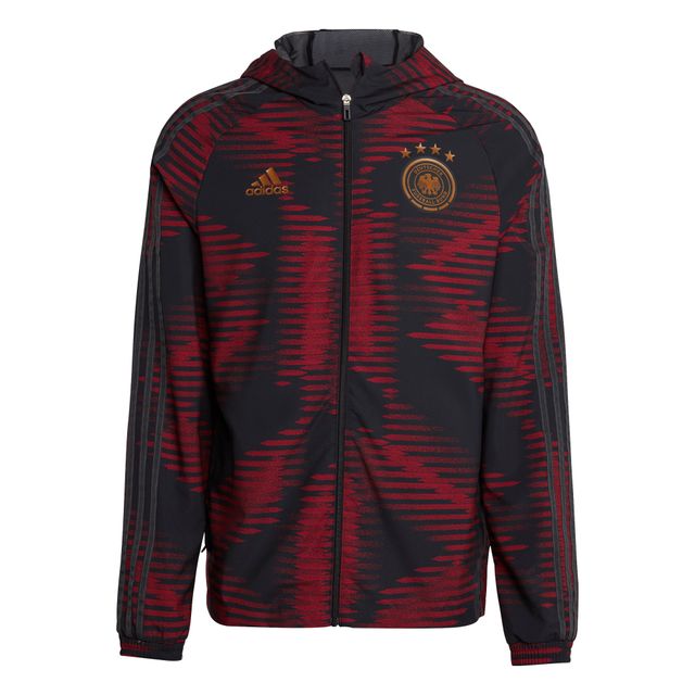 Veste Coupe-Vent à Capuche et Fermeture Éclair Intégrale adidas Germany National Team DNA Raglan pour Homme