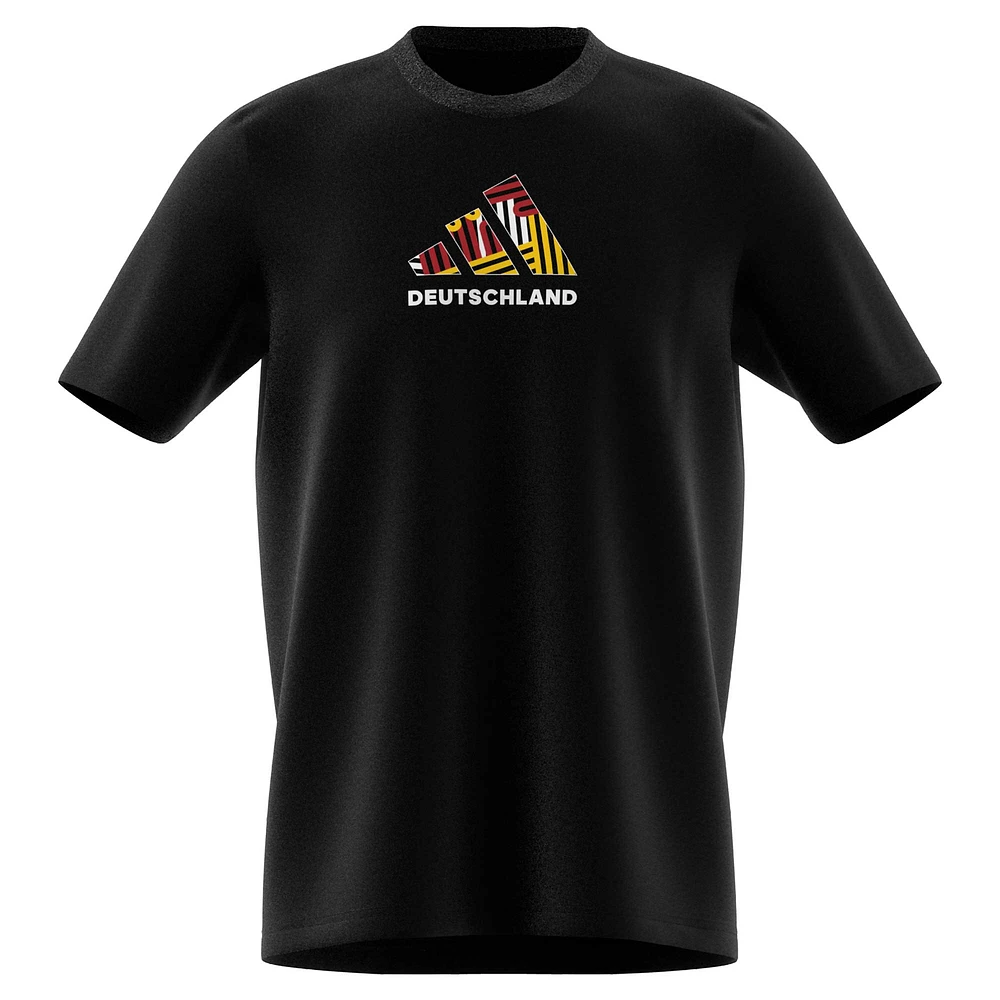 T-shirt de supporter l'équipe nationale d'Allemagne adidas noir pour hommes