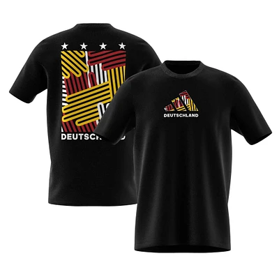 T-shirt de supporter l'équipe nationale d'Allemagne adidas noir pour hommes