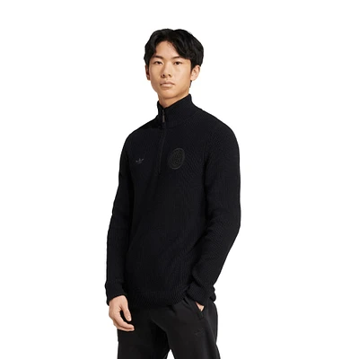 Haut en maille côtelée à demi-zip noir pour homme de l'équipe nationale d'Allemagne Culturewear 125e anniversaire adidas Originals