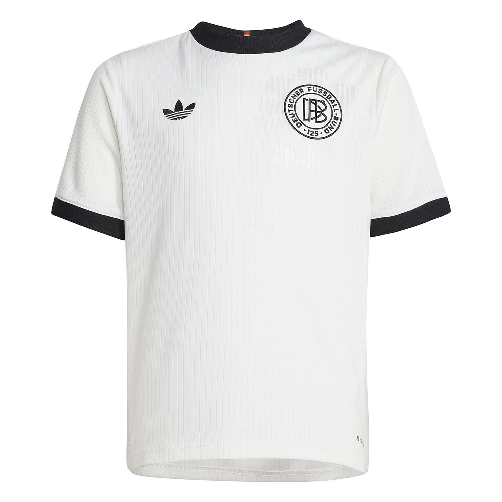 Maillot réplique blanc de l'équipe nationale allemande pour jeunes adidas Originals le 125e anniversaire