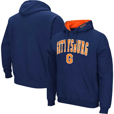 Sweat à capuche Colosseum Navy Gettysburg Bullets Arch & Logo pour homme