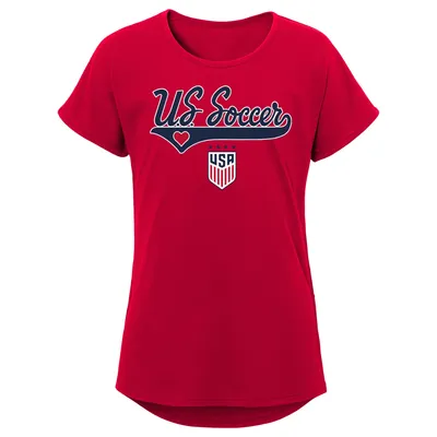 USWNT Girls Youth Clean Sweep T-Shirt - Red