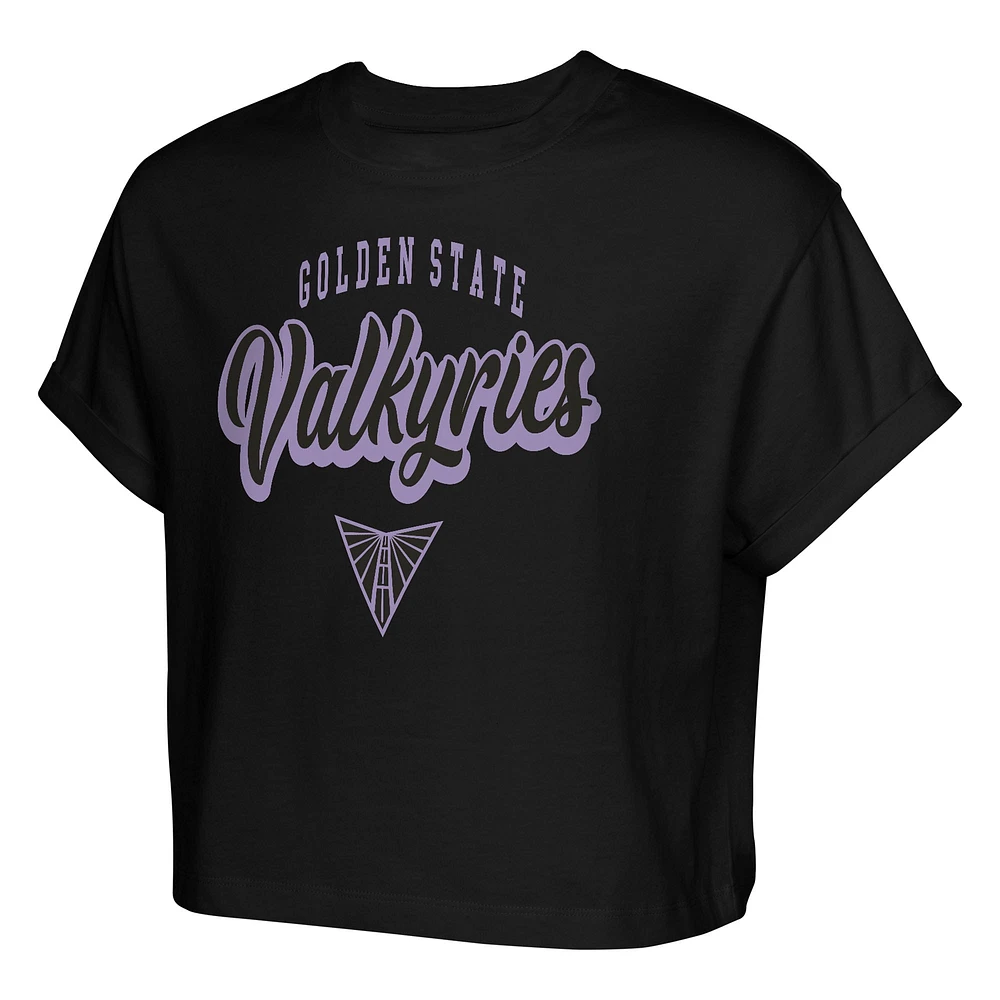 Girls Youth  Eclipse Black Golden State Valkyries City Pennant Cropped T-Shirt