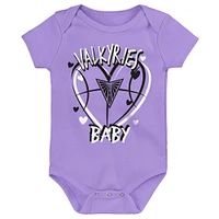 Newborn Outerstuff  Golden State Valkyries Slide Home 3-Piece Creeper Set