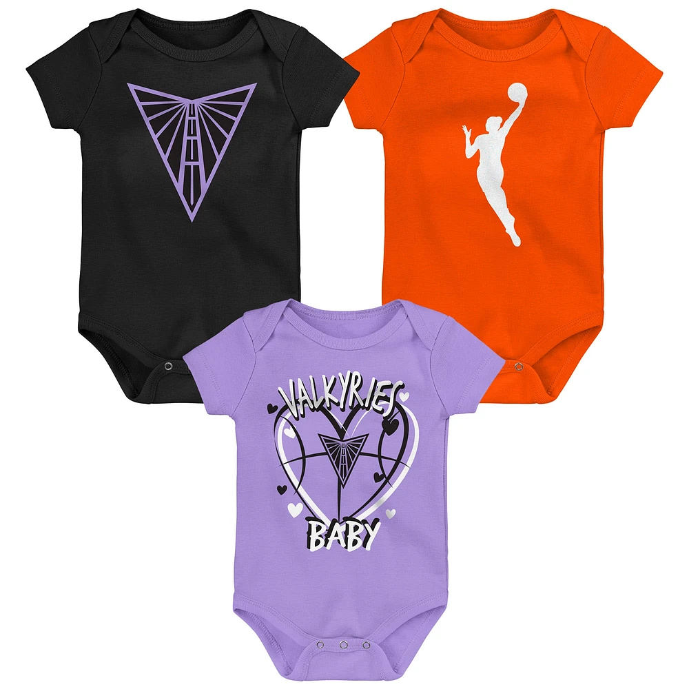 Newborn Outerstuff Golden State Valkyries Slide Home 3-Piece Creeper Set