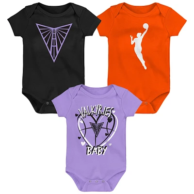 Newborn Outerstuff  Golden State Valkyries Slide Home 3-Piece Creeper Set