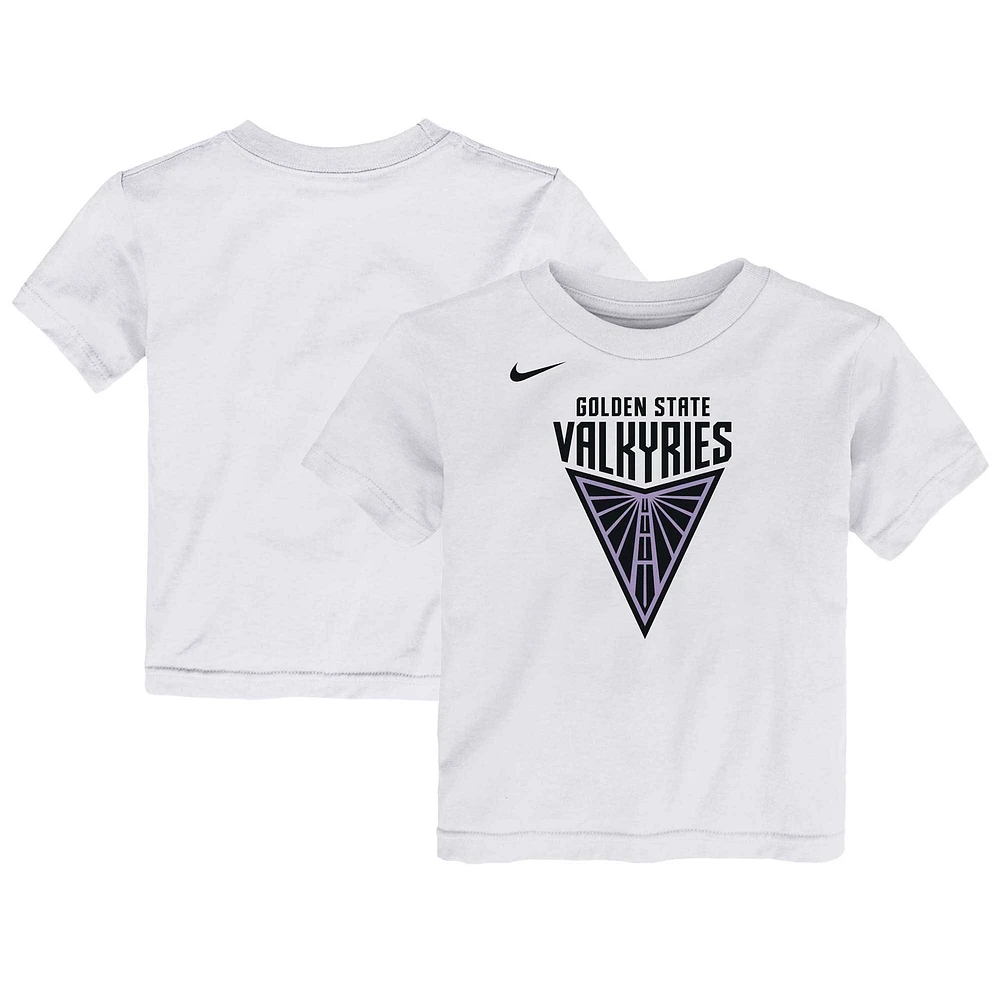 T-shirt Nike blanc avec logo principal Golden State Valkyries pour tout-petit