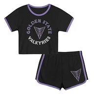 Toddler Outerstuff  Black Golden State Valkyries Double Run T-Shirt & Shorts Set