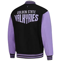 Unisex FISLL Eclipse Black Golden State Valkyries Full-Snap Varsity Jacket