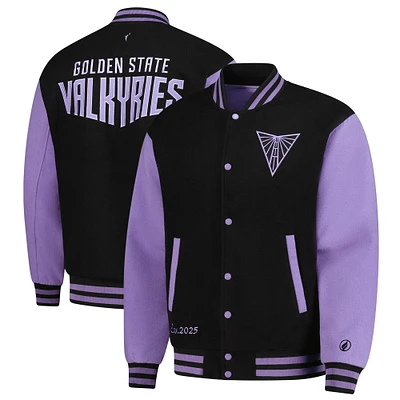 Unisex FISLL Eclipse Black Golden State Valkyries Full-Snap Varsity Jacket