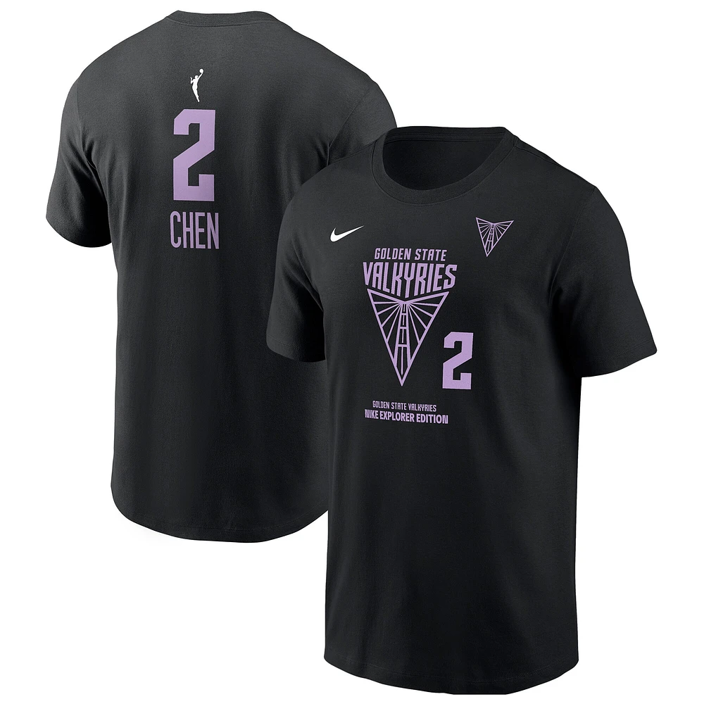 Unisex Nike Kaitlyn Chen Black Golden State Valkyries 2025 WNBA Draft Name & Number T-Shirt