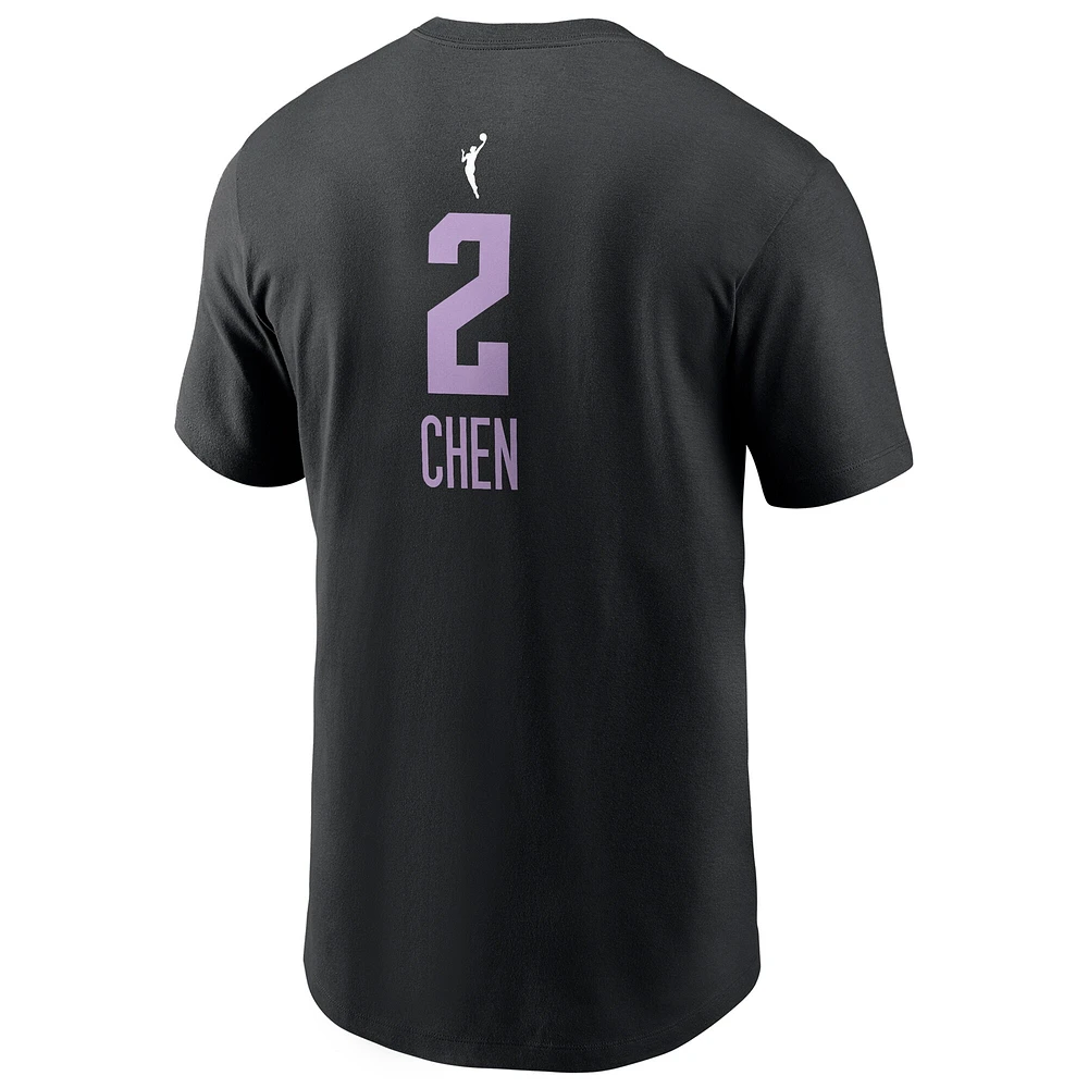 Unisex Nike Kaitlyn Chen Black Golden State Valkyries 2025 WNBA Draft Name & Number T-Shirt