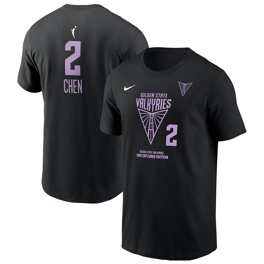 Unisex Nike Kaitlyn Chen Black Golden State Valkyries 2025 WNBA Draft Name & Number T-Shirt