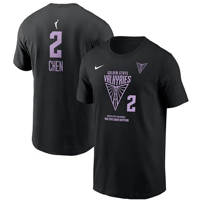 Unisex Nike Kaitlyn Chen Black Golden State Valkyries 2025 WNBA Draft Name & Number T-Shirt