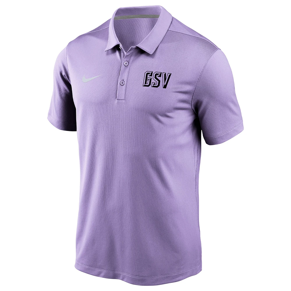 Polo universitaire unisexe Nike violet Golden State Valkyries avec logo secondaire