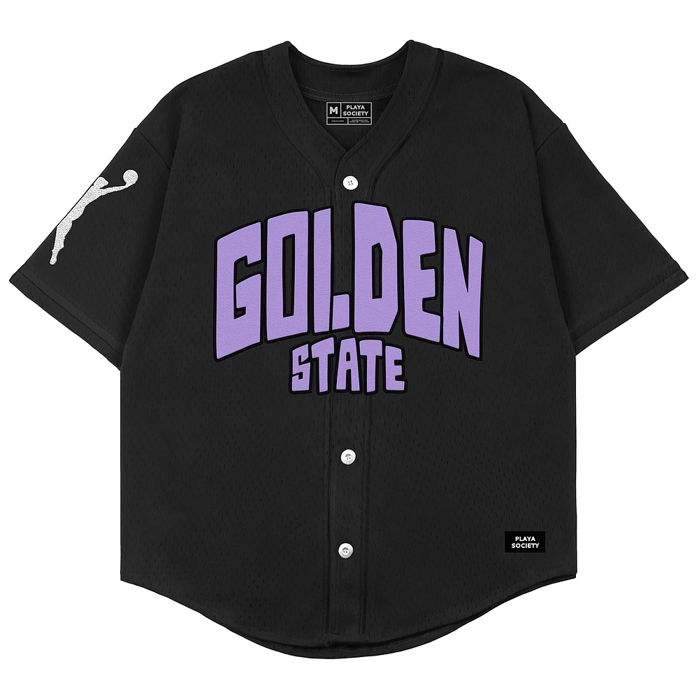 Maillot de baseball unisexe noir avec logo secondaire des Golden State Valkyries Playa Society