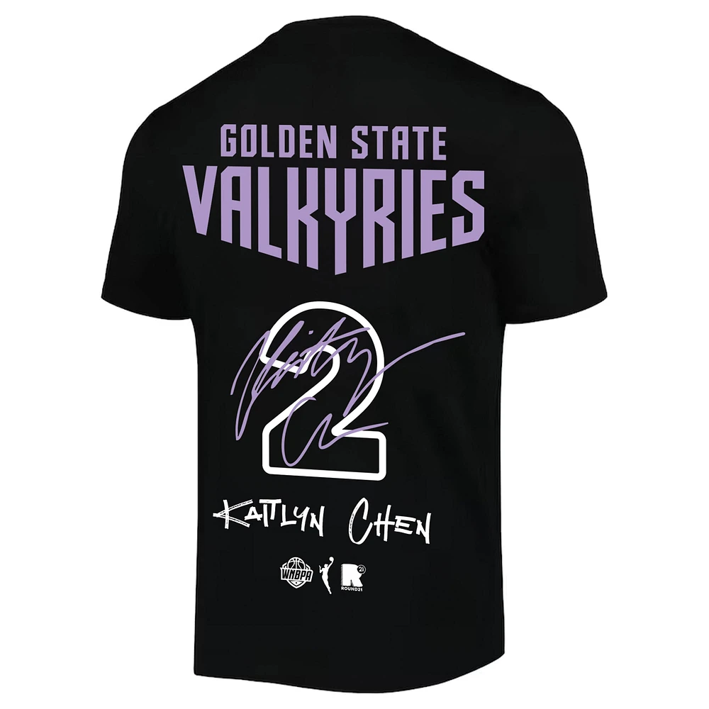 Unisex round21 Kaitlyn Chen Black Golden State Valkyries Name & Number T-Shirt