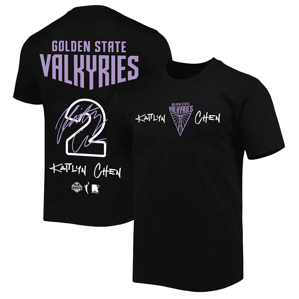 Unisex round21 Kaitlyn Chen Black Golden State Valkyries Name & Number T-Shirt