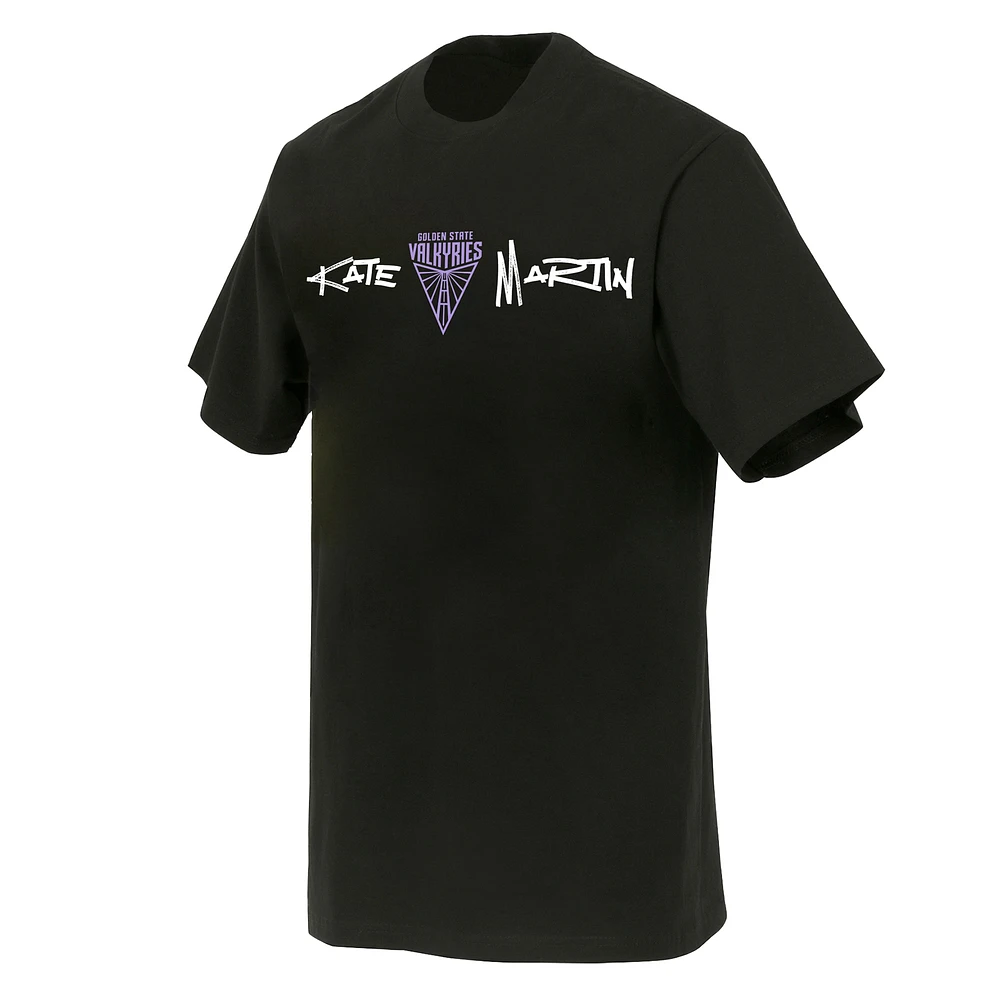 Unisex round21 Kate Martin Black Golden State Valkyries Launch Name & Number T-Shirt