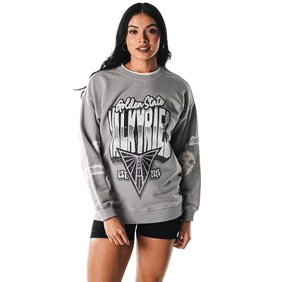 Women's The Wild Collective  Gray Golden State Valkyries Double Collar Fleece Pullover Sweatshirt