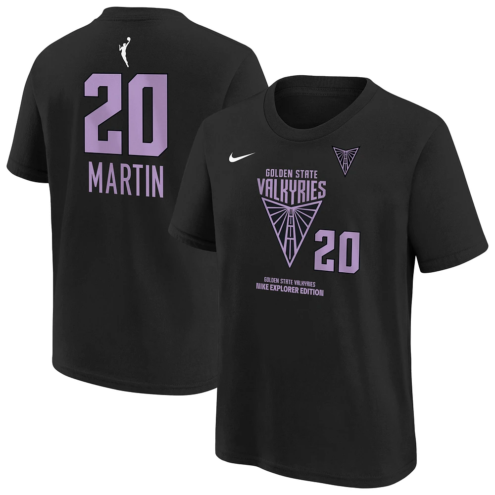Youth Nike Kate Martin Eclipse Black Golden State Valkyries Explorer Edition Name & Number T-Shirt