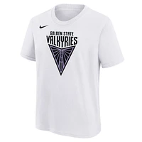 T-shirt Nike blanc avec logo principal Golden State Valkyries pour jeunes